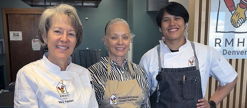 Rosalie with chef Mary and Brandon